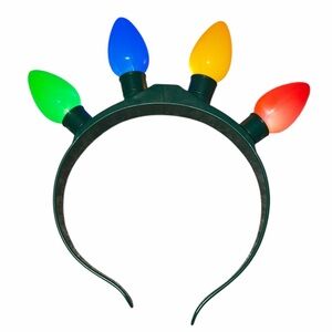 Colorful Christmas Bulbs Light-Up Headband set to Blink or Steady one size